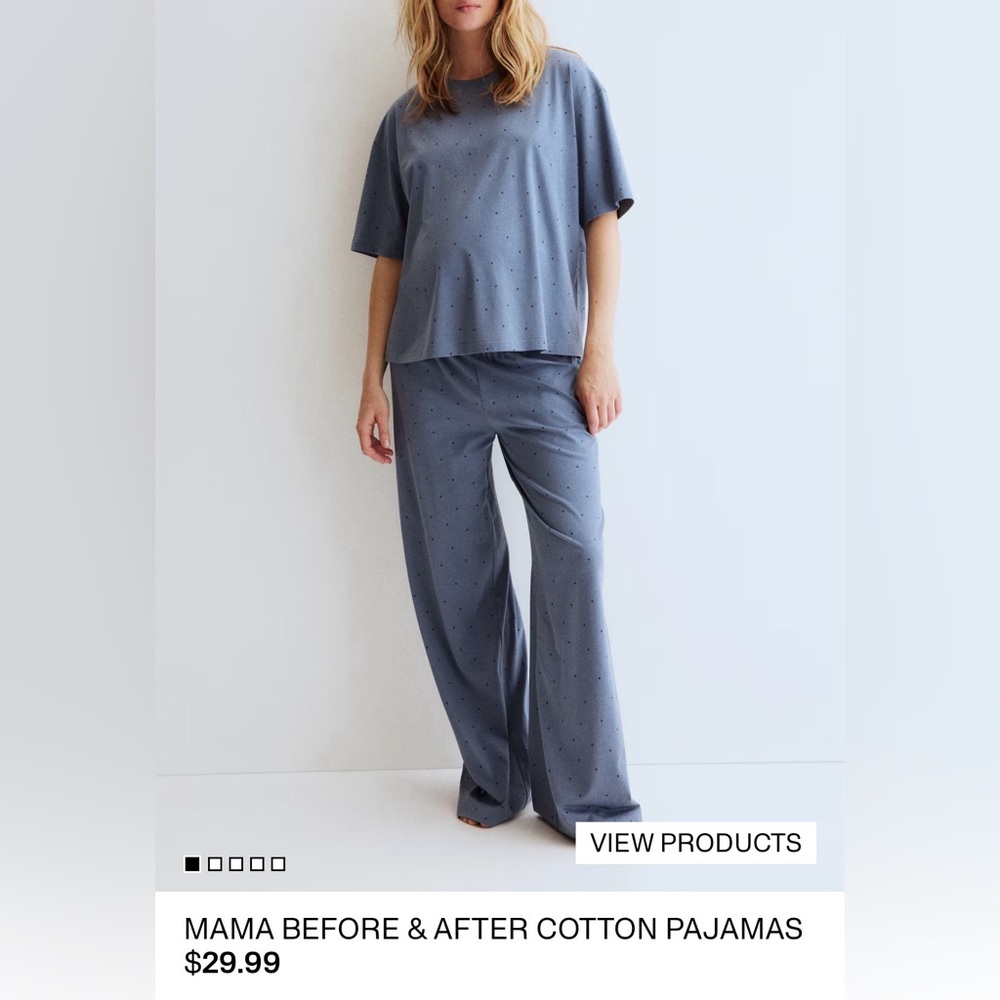 Blue Polka Dot Maternity PJ/Lounge Set
